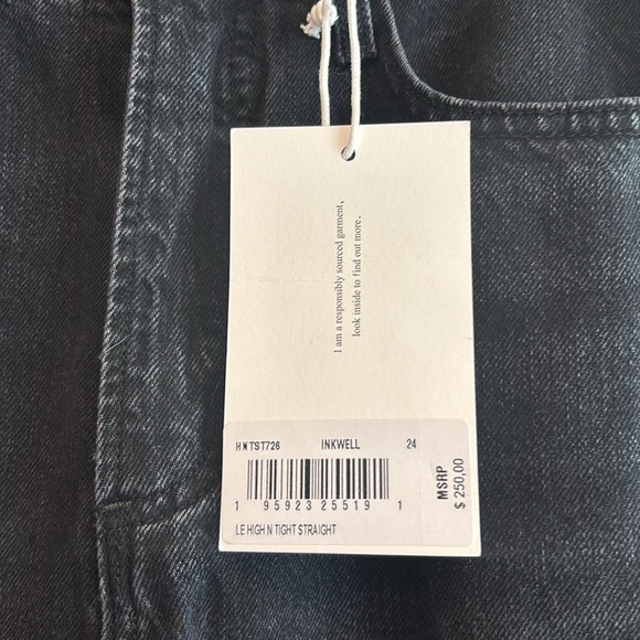 FRAME Le High N Tight Inkwell Straight Leg Denim Jeans Size 24 100% Cotton - Picture 10 of 11